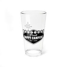 Load image into Gallery viewer, Las Vegas 'Happy Campers' 16oz Mixing Glass – Vintage Casino Cocktail Shaker Pint