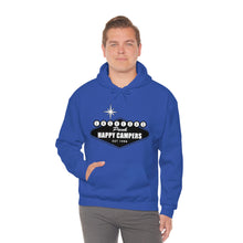 Load image into Gallery viewer, Happy Campers Vegas Sign Logo Black and White Ink Hoodie