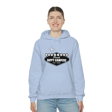 Load image into Gallery viewer, Happy Campers Vegas Sign Logo Black and White Ink Hoodie