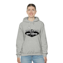 Load image into Gallery viewer, Happy Campers Vegas Sign Logo Black and White Ink Hoodie