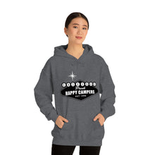 Load image into Gallery viewer, Happy Campers Vegas Sign Logo Black and White Ink Hoodie