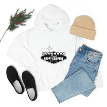 Load image into Gallery viewer, Happy Campers Vegas Sign Logo Black and White Ink Hoodie