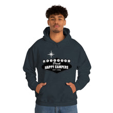 Load image into Gallery viewer, Happy Campers Vegas Sign Logo Black and White Ink Hoodie