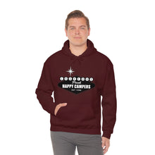 Load image into Gallery viewer, Happy Campers Vegas Sign Logo Black and White Ink Hoodie