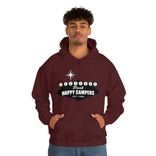 Load image into Gallery viewer, Happy Campers Vegas Sign Logo Black and White Ink Hoodie