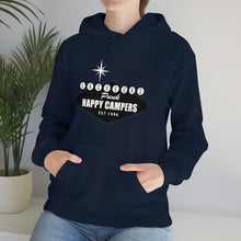 Load image into Gallery viewer, Happy Campers Vegas Sign Logo Black and White Ink Hoodie