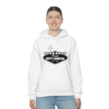 Load image into Gallery viewer, Happy Campers Vegas Sign Logo Black and White Ink Hoodie