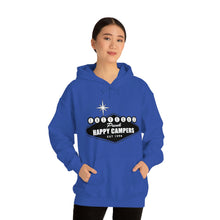 Load image into Gallery viewer, Happy Campers Vegas Sign Logo Black and White Ink Hoodie