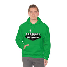 Load image into Gallery viewer, Happy Campers Vegas Sign Logo Black and White Ink Hoodie