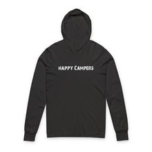 Load image into Gallery viewer, Happy Campers Hooded Long Sleeve Tee - Camping Graphic Hoodie Tee
