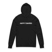 Load image into Gallery viewer, Happy Campers Hooded Long Sleeve Tee - Camping Graphic Hoodie Tee
