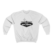 Load image into Gallery viewer, Happy Campers Vegas Sign Logo Black and White Ink Sweatshirt
