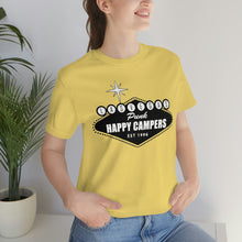 Load image into Gallery viewer, Happy Campers Las Vegas Logo Black and White Ink T Shirt

