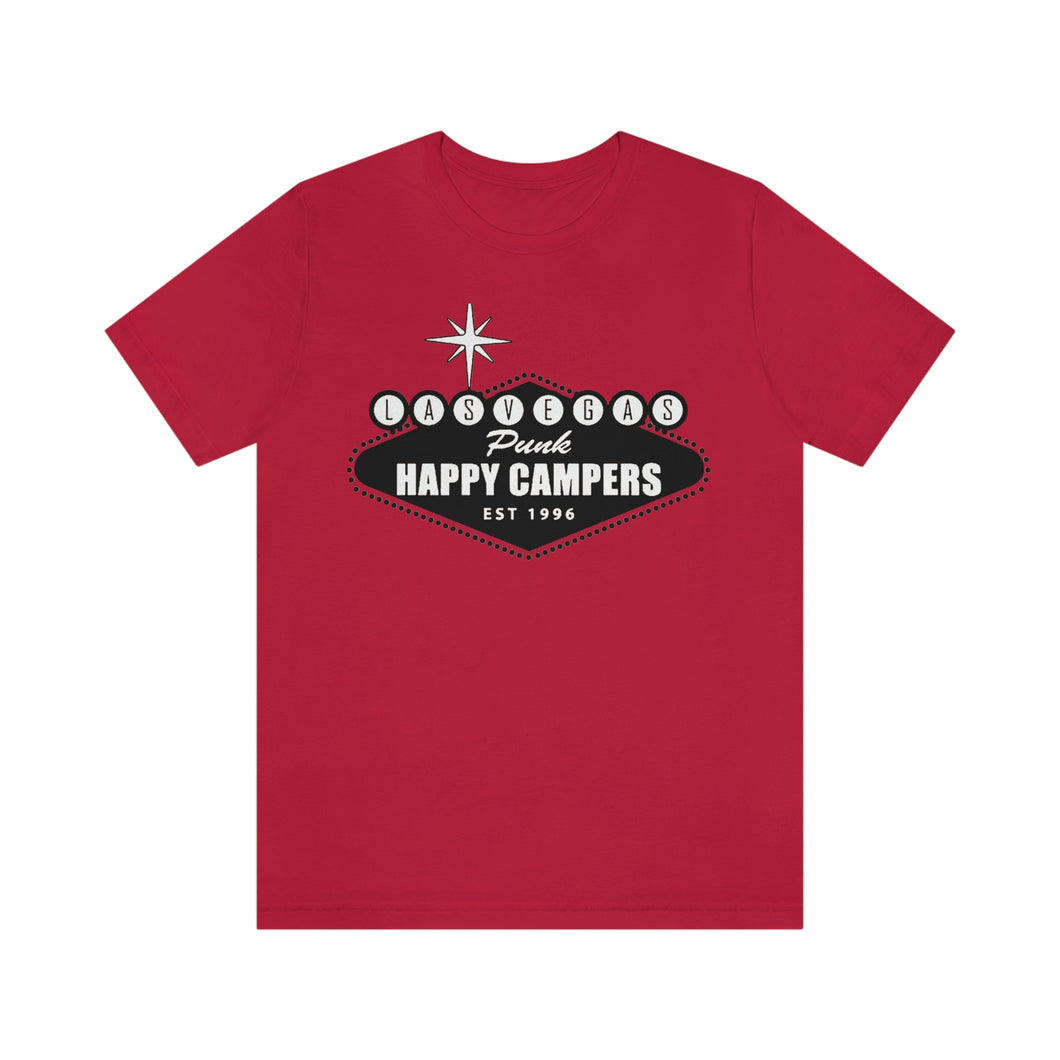 Happy Campers Las Vegas Logo Black and White Ink T Shirt